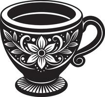 decorativo coffe tazza nero e bianca illustrazione vettore