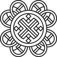 celtico ornamento logo icona design nero e bianca illustrazione vettore