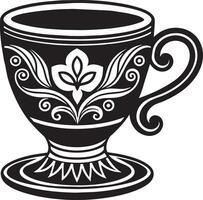 decorativo coffe tazza nero e bianca illustrazione vettore