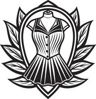 moda e vestito logo design nero e bianca illustrazione vettore