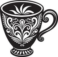 decorativo coffe tazza nero e bianca illustrazione vettore