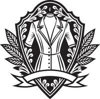 moda e vestito logo design nero e bianca illustrazione vettore