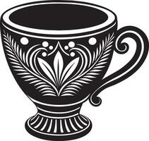 decorativo coffe tazza nero e bianca illustrazione vettore