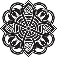 celtico ornamento logo icona design nero e bianca illustrazione vettore