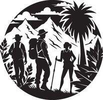 silhouette di un' viaggiatore su vacanza illustrazione vettore