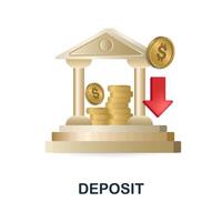 depositare icona. 3d illustrazione a partire dal bancario collezione. creativo depositare 3d icona per ragnatela disegno, modelli, infografica e Di Più vettore