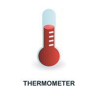 termometro icona. 3d illustrazione a partire dal misurazione collezione. creativo termometro 3d icona per ragnatela disegno, modelli, infografica e Di Più vettore