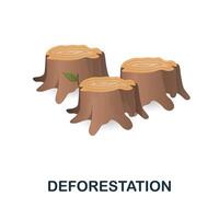 la deforestazione icona. 3d illustrazione a partire dal clima modificare collezione. creativo la deforestazione 3d icona per ragnatela disegno, modelli, infografica e Di Più vettore