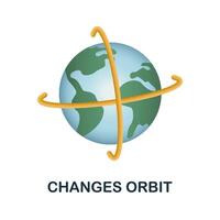 i cambiamenti orbita icona. 3d illustrazione a partire dal clima modificare collezione. creativo i cambiamenti orbita 3d icona per ragnatela disegno, modelli, infografica e Di Più vettore