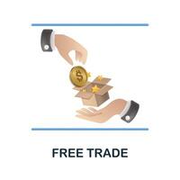 gratuito commercio icona. 3d illustrazione a partire dal economico collezione. creativo gratuito commercio 3d icona per ragnatela disegno, modelli, infografica e Di Più vettore