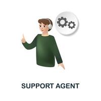 supporto agente icona. 3d illustrazione a partire dal progetto sviluppo collezione. creativo supporto agente 3d icona per ragnatela disegno, modelli, infografica e Di Più vettore