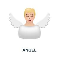 angelo icona. 3d illustrazione a partire dal Natale collezione. creativo angelo 3d icona per ragnatela disegno, modelli, infografica e Di Più vettore