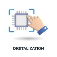 digitalizzazione icona. 3d illustrazione a partire dal digitalizzazione collezione. creativo digitalizzazione 3d icona per ragnatela disegno, modelli, infografica e Di Più vettore