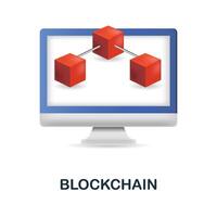 blockchain icona. 3d illustrazione a partire dal Fintech collezione. creativo blockchain 3d icona per ragnatela disegno, modelli, infografica e Di Più vettore