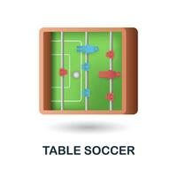 tavolo calcio icona. 3d illustrazione a partire dal tavolo Giochi collezione. creativo tavolo calcio 3d icona per ragnatela disegno, modelli, infografica e Di Più vettore