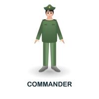 comandante icona. 3d illustrazione a partire dal guerra collezione. creativo comandante 3d icona per ragnatela disegno, modelli, infografica e Di Più vettore