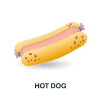 caldo cane icona. 3d illustrazione a partire dal veloce cibo collezione. creativo caldo cane 3d icona per ragnatela disegno, modelli, infografica e Di Più vettore