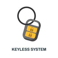 keyless sistema piatto icona. colore semplice elemento a partire dal auto servise collezione. creativo keyless sistema icona per ragnatela disegno, modelli, infografica e Di Più vettore