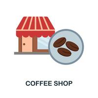 caffè negozio piatto icona. colore semplice elemento a partire dal caffè collezione. creativo caffè negozio icona per ragnatela disegno, modelli, infografica e Di Più vettore