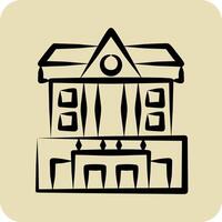 icona banca. relazionato per città simbolo. mano disegnato stile. semplice design illustrazione vettore