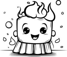cartone animato illustrazione di carino spazzolino portafortuna personaggio vettore