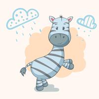 Teddy zebra - simpatici personaggi animali. Idea per t-shirt stampata. vettore