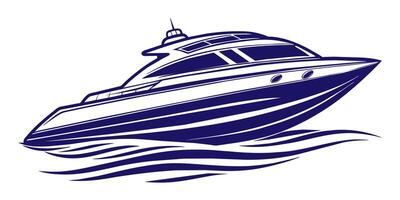 moderno super elegante veloce yacht eccesso di velocità su il mare vettore