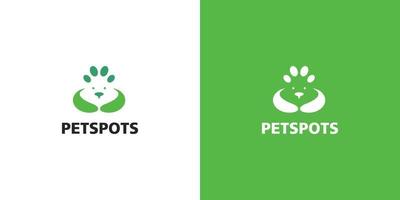 il design semplice e moderno del logo dei punti per animali domestici è adatto per il business degli animali domestici 1 vettore