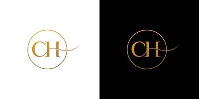 design del logo delle iniziali ch elegante e lussuoso vettore