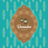 Ramadan Kareem Greeting Card e sfondo islamico con pattern arabo vettore