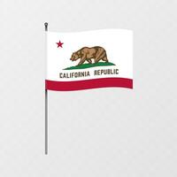 California bandiera su pennone. illustrazione. vettore