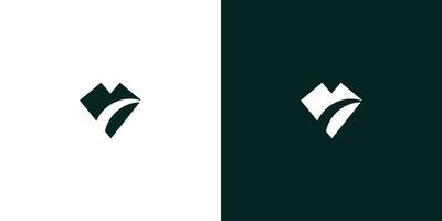 design del logo di montagna semplice ed elegante vettore