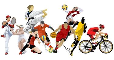 atleta sport design illustrazione arte vettore
