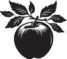 Granchio mele, frutta silhouette, nero colore silhouette vettore