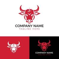 Toro logo mucca logo bestiame logo modello design vettore