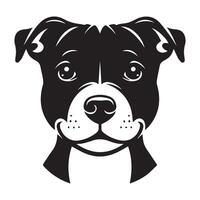 personale cane - un' amorevole staffordshire Toro terrier cane viso illustrazione vettore