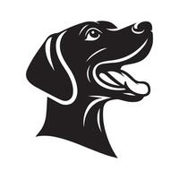 un eccitato vizsla cane viso illustrazione nel nero e bianca vettore