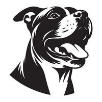 amstaff cane - un energico americano staffordshire terrier cane viso illustrazione vettore