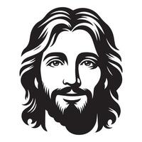 Gesù amorevole espressione viso illustrazione nel nero e bianca vettore