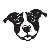amstaff cane - un' giocoso americano staffordshire terrier cane viso illustrazione vettore