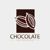 cioccolato e cacao logo icona design illustrazione vettore