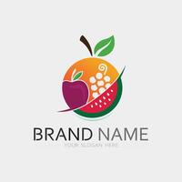 frutta icona e frutta logo design fresco frutta tropicale natura cibo illustrazione vettore