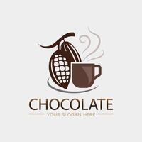 cioccolato e cacao logo icona design illustrazione vettore