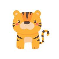 cartoni animati di animali selvatici. simpatici elementi di tigre per decorare l'anno della tigre vettore