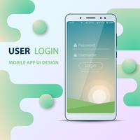 Design dell&#39;interfaccia utente. Icona di smartphone. Login e password. vettore