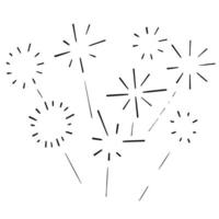 scarabocchiare fuochi d'artificio scoppio icona disegno a mano vettore