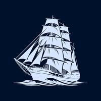 disegno del logo della barca a vela vettore