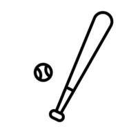 semplice baseball pipistrello e palla icona. vettore