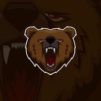orso arrabbiato logo e-sport vettore squadra di gioco mobile