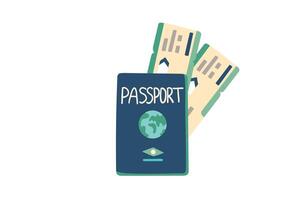 estate vacanza aereo Biglietti e passaporto isolato su bianca. viaggio concetto. vettore